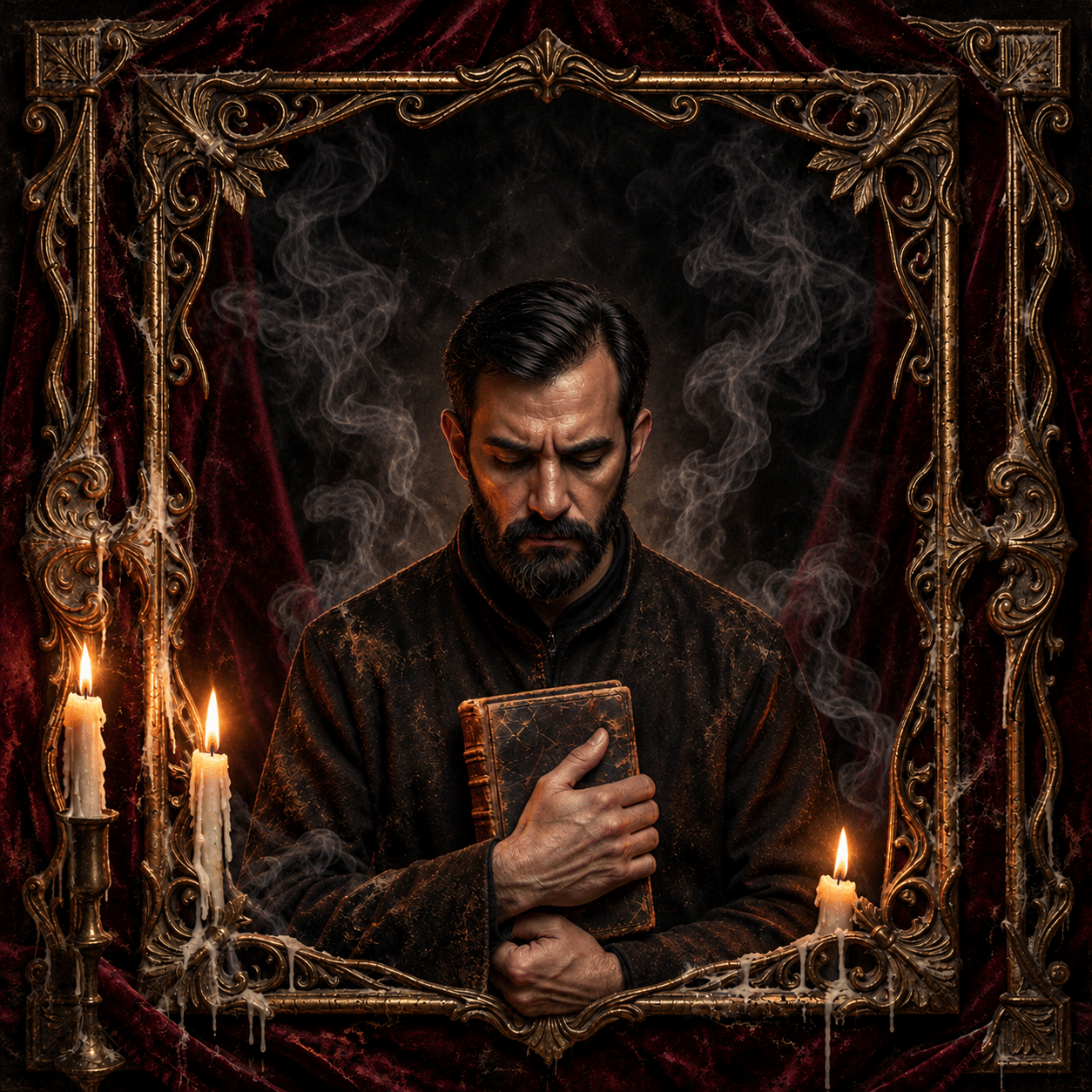 The Unholy Litanies album cover in dark gothic tones